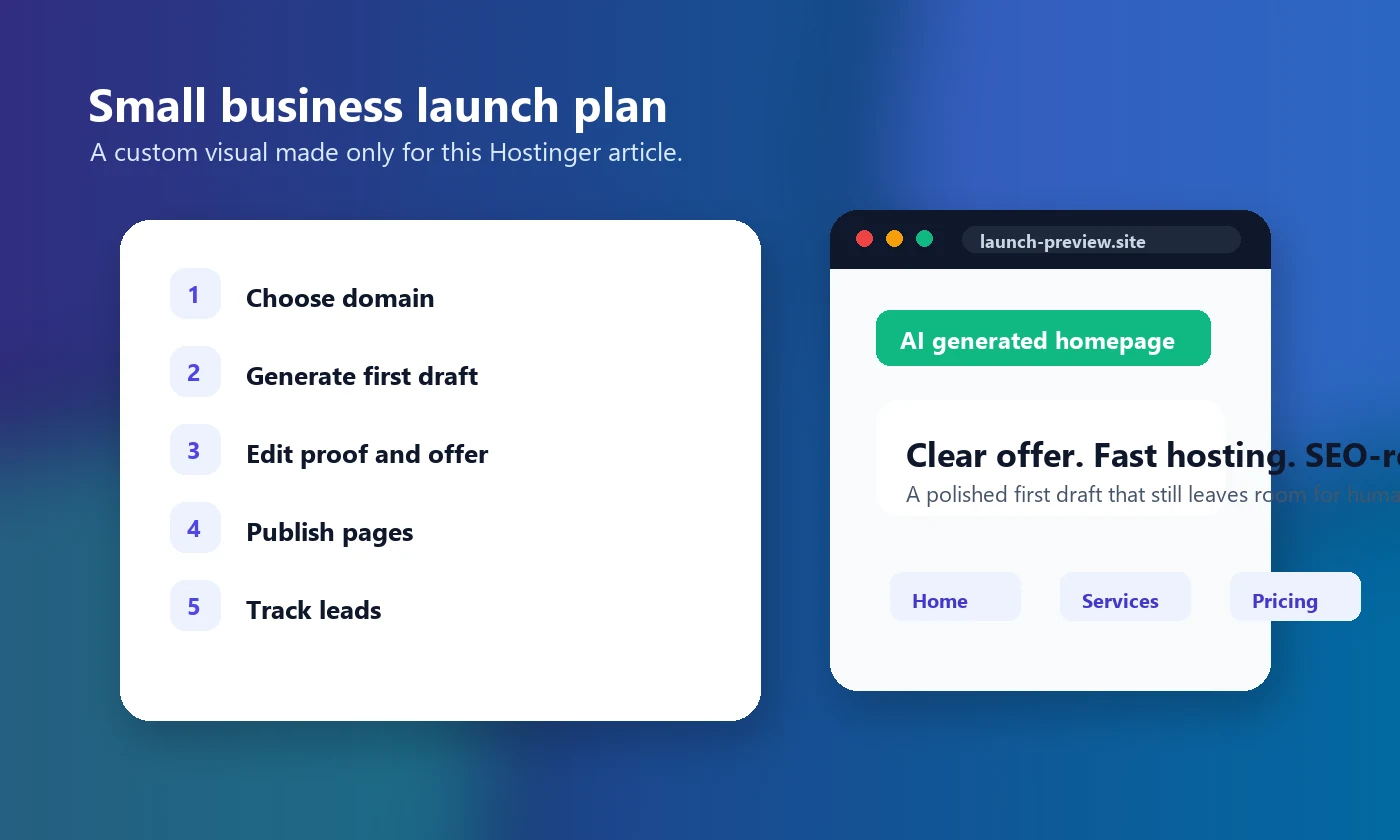 Original small business website launch plan visual for Hostinger article